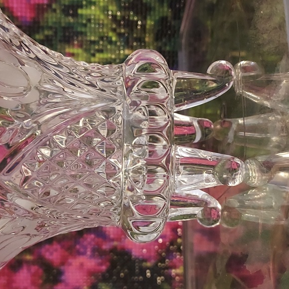 Vintage EAPG Footed Crystal Clear Glass Bowl Candy Dish with Rose Etchings - Picture 2 of 5